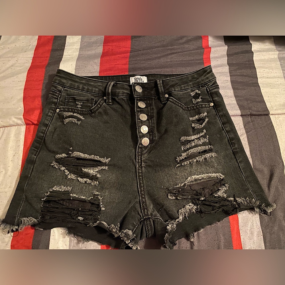 Denim black shorts size 7